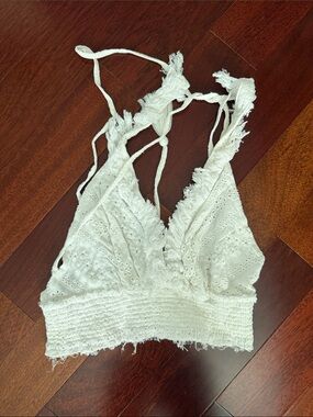 Skylar and Madison White Eyelet Crochet Bralette Top